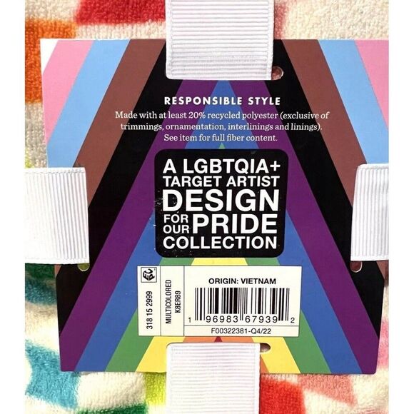 Target Pride Bathrobe Alice Butts Unisex Checker Rainbow NWT - Picture 5 of 5